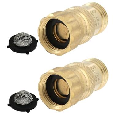 Imagem de Regulador de pressão de água resistente de 25 psi, sistema de irrigação por gotejamento de mangueira de 3/4 polegadas, redutor de pressão, latão sem chumbo (com anéis de vedação regulares e de tela, 2