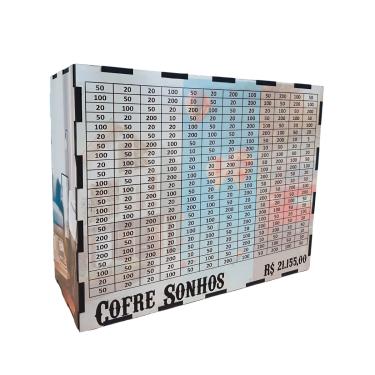 Imagem de Cofre Desafio Realizar Sonhos Meta Junte 20 Mil Cofrinho Em MDF