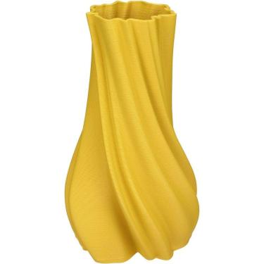 Imagem de Vaso Decorativo Enfiete Casa Aparador 3d Home&co Cerâmica 28x16x16cm Amarelo