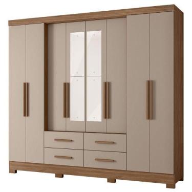 Imagem de Guarda Roupa Casal Espelho 8P 237 cm San Lorenzo Moval, Carvalho Fendi