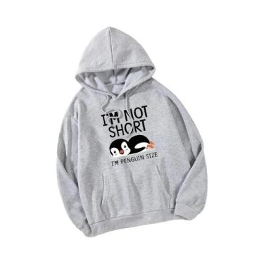 Imagem de Moletom Feminino Engraçado Com Capuz De Pinguim, Quente E Casual, Gola