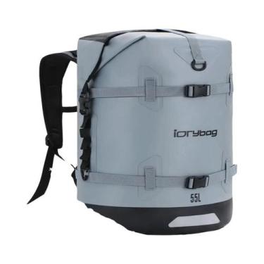 Imagem de Mochila Impermeável Refletiva Unissex 35L 55L Para Camping, Caiaque, P