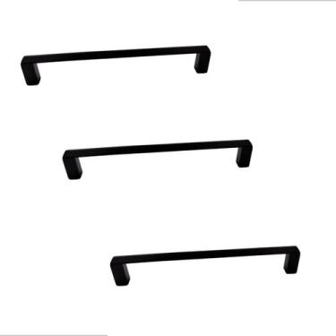 Imagem de Kit 3 Puxador Alça Para Moveis Gaveta Armario Liveri Il 955 128mm Pret