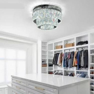 Imagem de Lustre Plafon Cristal Led 3 Cores Em 1 para Sala Quarto Mesa Hall Vara