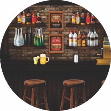 Imagem de Painel de Lona Redondo Boteco Madeira Bebidas - Fabrika de Festa, 120x
