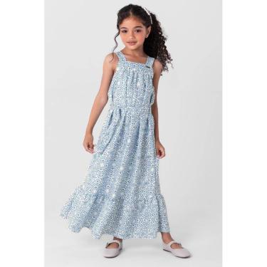 Imagem de Vestido infantil menina midi Mundi Azul-Feminino