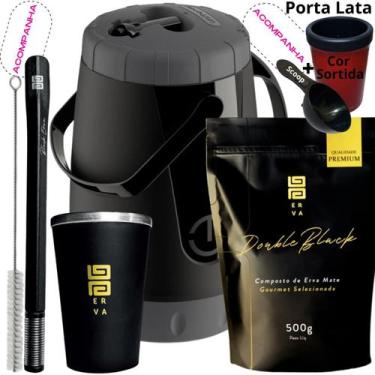 Imagem de Kit Completo Tereré Garrafa Pávia + Black Erva Mate + Copo Térmico de 