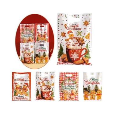 Imagem de Sacolas De Presente De Natal Em Forma De Homem De Gengibre, 10, 20, 50