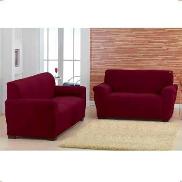 Imagem de Capa Para Sofá 2 E 3 Lugares De Malha New City Vinho Sultan - Casa D'O
