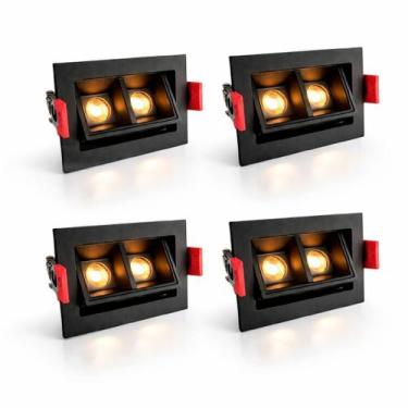 Imagem de 4 Spot Mini Downlight Duplo Led Embutir Direcionável Luz10