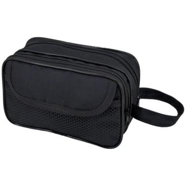 Imagem de Necessaire Unissex Espaçosa Lisa Reforçada Viagem Academia Trabalho DL