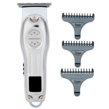 Imagem de Barbeador Masculino Elétrico Profissional Tela LCD Cabo USB 3 Pentes 10W IP20-Masculino