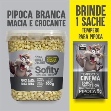 Imagem de Milho pipoca branca pote 900g ptcinza - lttalimentos