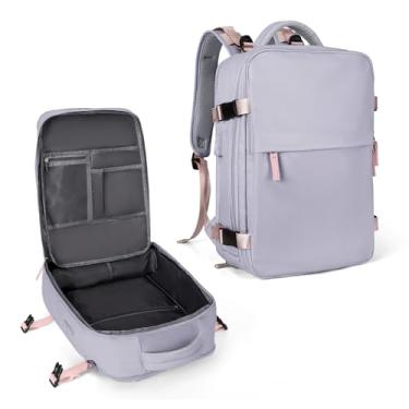 Imagem de Mochila de viagem coowoz unissex, grande, mala de mão, mochila para trilha, Roxo claro, Large-L