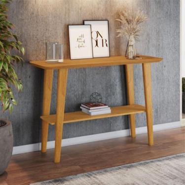 Imagem de Aparador Retrô 1 Prateleira com Vidro 121cm Madeira Maciça Pés Formoso