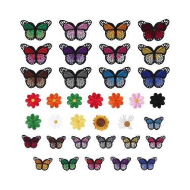 Imagem de Patches De Flores Bordadas Em Vermelho, 5, 10, 20 Peças Para Costurar 