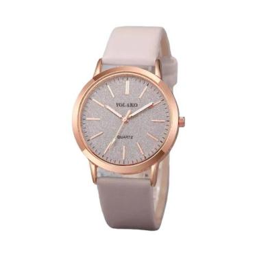 Imagem de Relógio de quartzo feminino Matting Dial, Pulseira de couro feminino, 