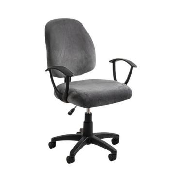 Imagem de Capa De Cadeira De Escritório Em Veludo Elástico Rotativa Universal 2 