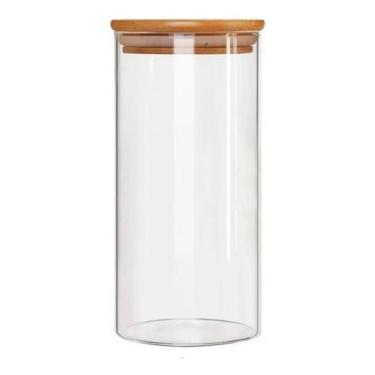 Imagem de Pote de Vidro 1,5L com Tampa de Bambu Hermético - Genérico