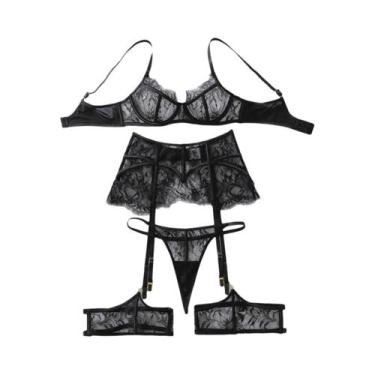 Imagem de Conjunto De Sutiã E Calcinha De Renda Com Detalhe Espinha De Peixe, Mo