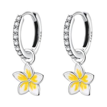 Imagem de Brincos De Prata Esterlina 925 Com Estrelas Rosa E Conchas Florais Par