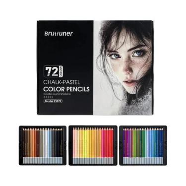 Imagem de Conjunto De Lápis De Cor Profissionais 24/72 Cores: Giz Pastel E Carvã