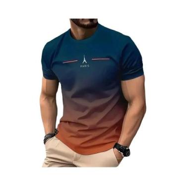 Imagem de Camiseta Masculina De Verão De Secagem Rápida, Moda Casual Streetwear 