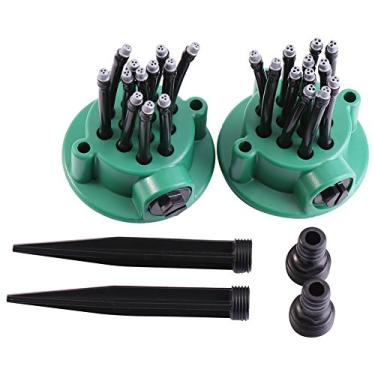 Imagem de Generic Aspersor de jardim, irrigador de gramado multidirecional, 2 peças de irrigação ajustável para plantas de jardim, sistema de irrigação de gramado multiuso, verde, Oscilante