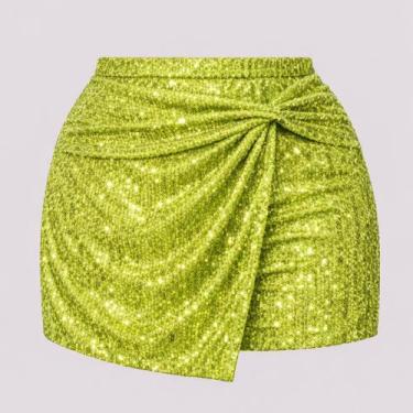 Imagem de Short Saia de Paete Brilhante Plus Size G1 ao G8 Cos Alto Luxo Elegant