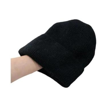 Imagem de Chapéu Feminino de Malha com Pele de Coelho - Quentinho para o Inverno