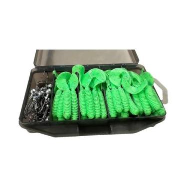 Imagem de 50PCS GOBAIT T Tail Grub Worm Soft Lure 5cm 6cm 7cm Com Isca Metálica 