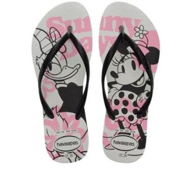 Imagem de Chinelo Infantil Feminino Havaianas Slim Branco/Preto-Feminino