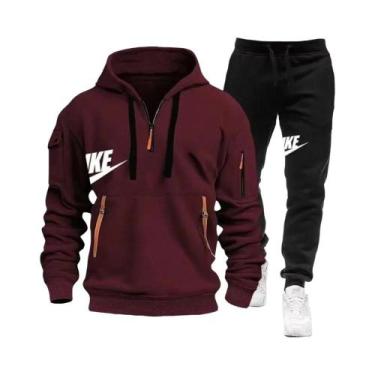 Imagem de Conjunto De Moletom Com Zíper E Calças Para Homens, Casual E Quente, R