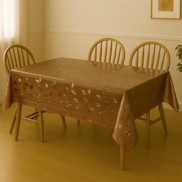 Imagem de Toalha De Mesa Metalizada Bronze Mod8015K Rolo 1,37x20m Vinil PVC - Pl