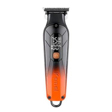 Imagem de Maquina de Cortar Cabelo Kemei 1741 Degrade Acabamento Cor:Laranja, Bi