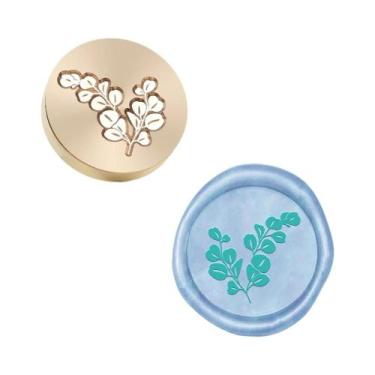 Imagem de Carimbos De Cera Em Formato De Coração Com Folha De Oliveira E Flor, C