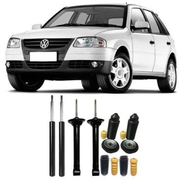 Imagem de 04 Amortecedores + 04 Kits Batentes Vw Gol G4 2005 Até 2011 DianteiroT
