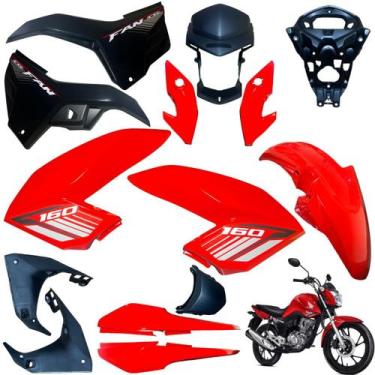 Imagem de Kit Carenagem Cg Fan 160 Modelo 2016 / 2021 Completo - Sportive, VERME