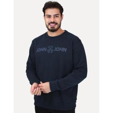 Imagem de Moletom John John Masculino New Basic Logo Rusty Azul Marinho-Masculino