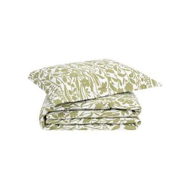 Imagem de Jogo Cobre-Leito Floral Artsy Verde Oliveira 200 Fios Casal Verde