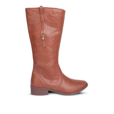 Imagem de Bota Infantil Menina Kidy Montaria Canela Cano Alto Casual Confortável Leve Anatômica A...