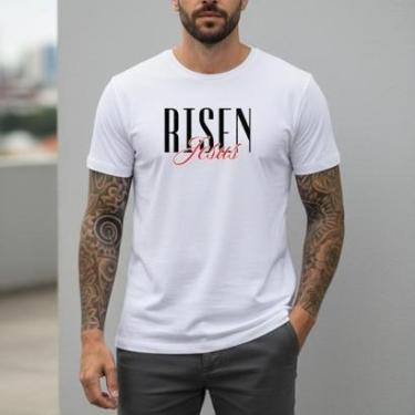 Imagem de Camiseta Masculina Estampada Algodão Slim Fit Manga Curta Camisa Casual Gola Redonda Co...