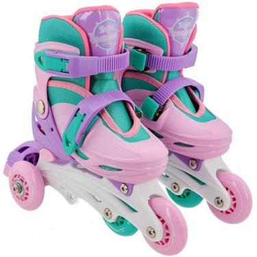 Imagem de Patins 2 em 1 ajustável tamanho P 30-33 com kit radical de proteção Tu