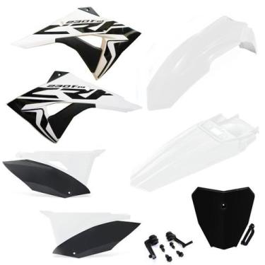 Imagem de Kit Plástico Carenagem Crf 230 Biker Next Com Number Plate e Adesivos,