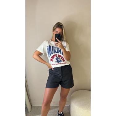 Imagem de T-shirt off White estampada azul e vermelho - Eva