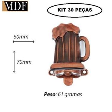 Imagem de Kit 30 Abridor de Garrafa Caneca Chopp Acessório Decoração Churrasco -