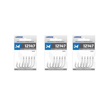 Imagem de Kit Anzol Marine 12147 Nickel Nº 8/0 45 Peças Pacu Tambaqui Resistente