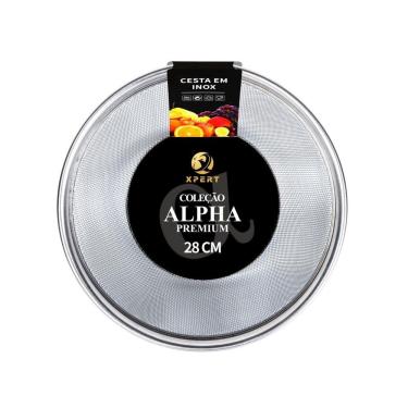 Imagem de Cesta em Inox Premium 28cm para Armazenar e Organizar Alimentos em Aço Inox Ventilação Eficiente Inox