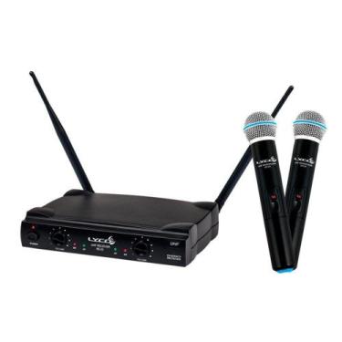 Imagem de Microfone Sem Fio Duplo Lyco UH02MM UHF Profissional 2 Bastões