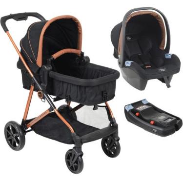 Imagem de Carrinho Bebe Materna Preto Cobre Base Burigotto Revert 22 Preto Cobre